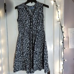 Drawstring floral mini dress